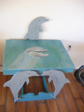 Hand Painted Dolphin Table